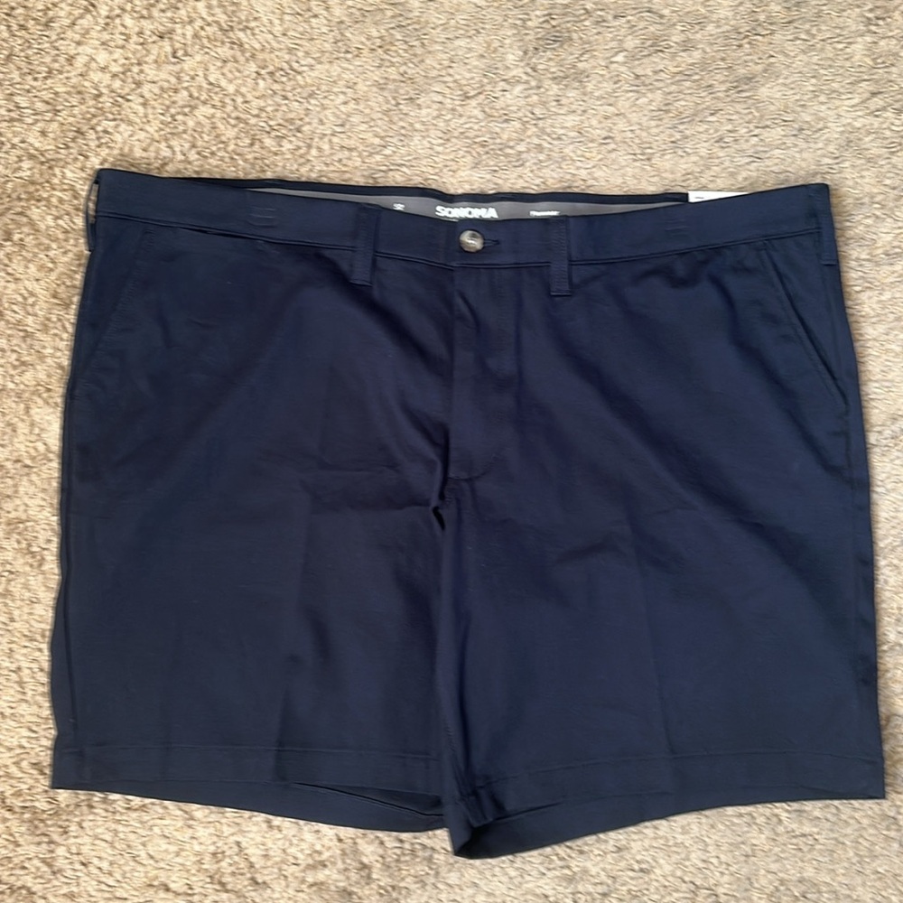 NWT Big & Tall Sonoma Flexwear Flat-Front Dark Sapphire Shorts (52) - Picture 4 of 5